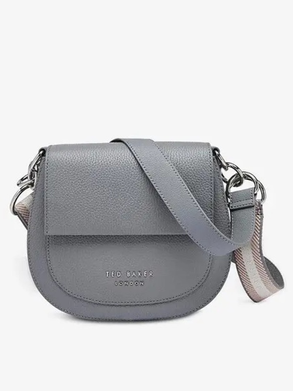 Ted Baker London Amali Leather Crossbody and Shoulder Gray Bag
